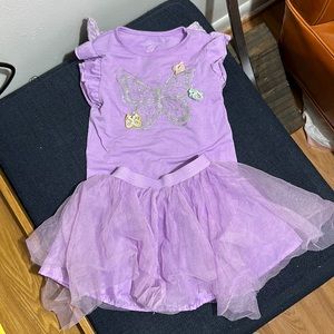 Butterfly Shirt and Glitter Tutu Set